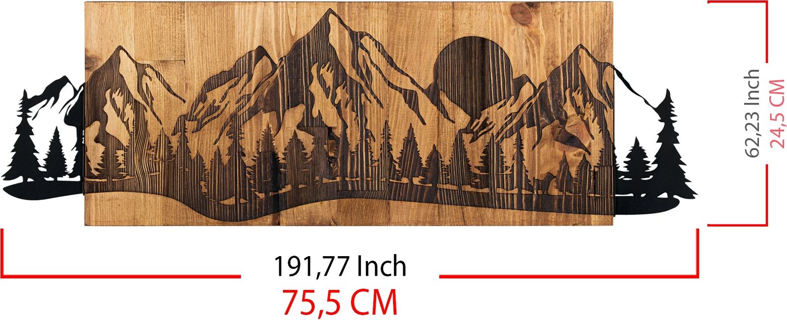 Aksesor dekorativ prej druri për mur, Wallity, Sundown