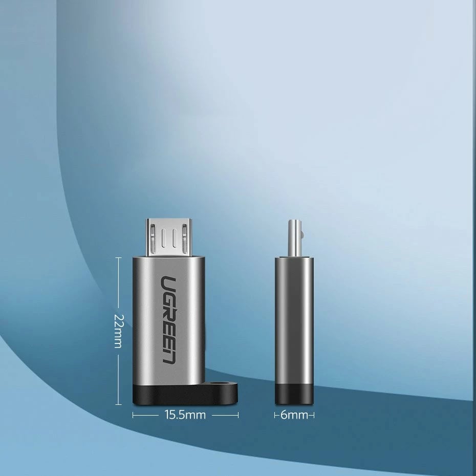 Adapter Ugreen USB Type C në micro USB 50590, Gri