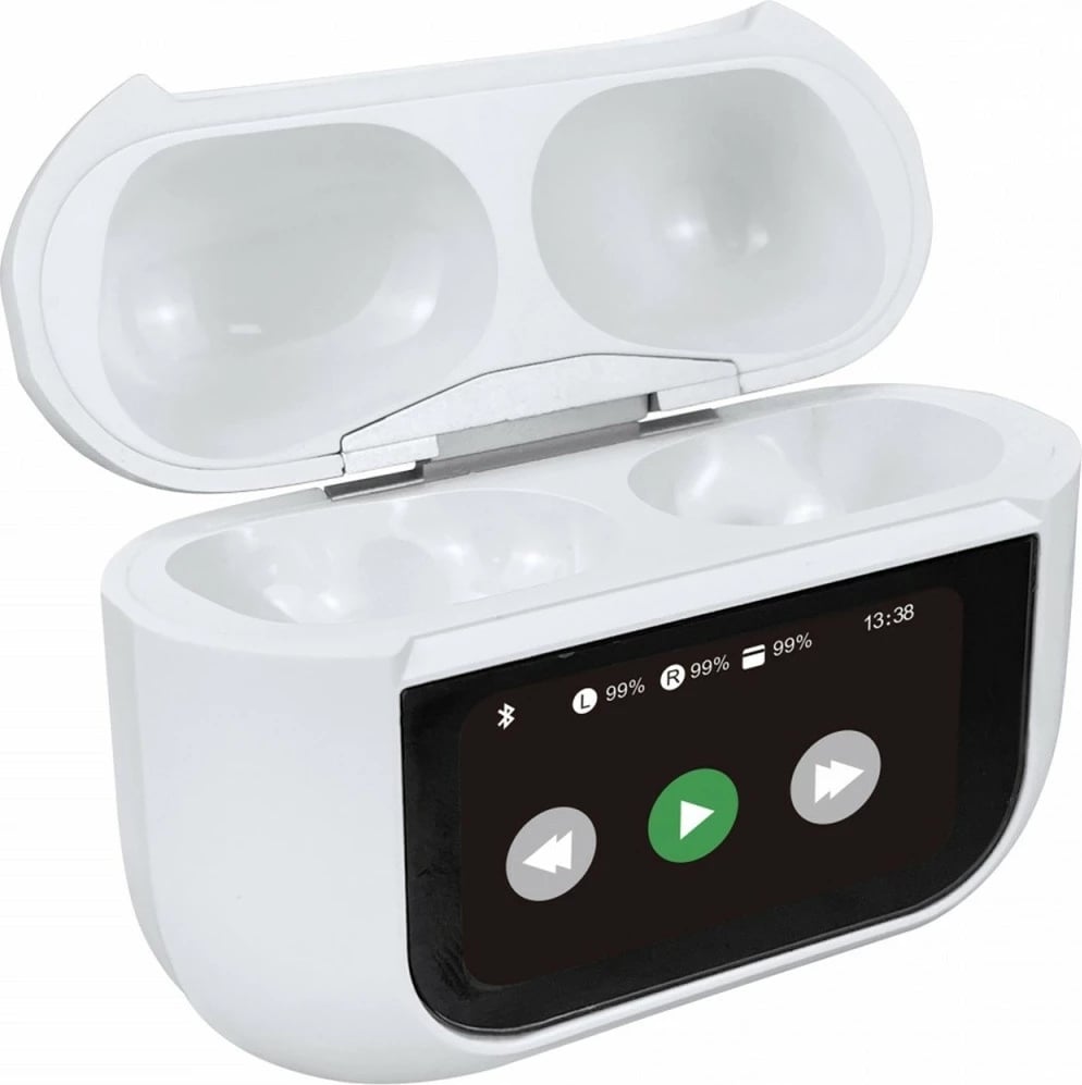 Kufje in-ear Technaxx BT-X72 TWS, ANC, Bluetooth 5.3, me ekran prekje, të bardha