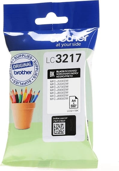 Kasetë boje, Brother, LC3217BK, 15 ml, deri 550 faqe, e zezë