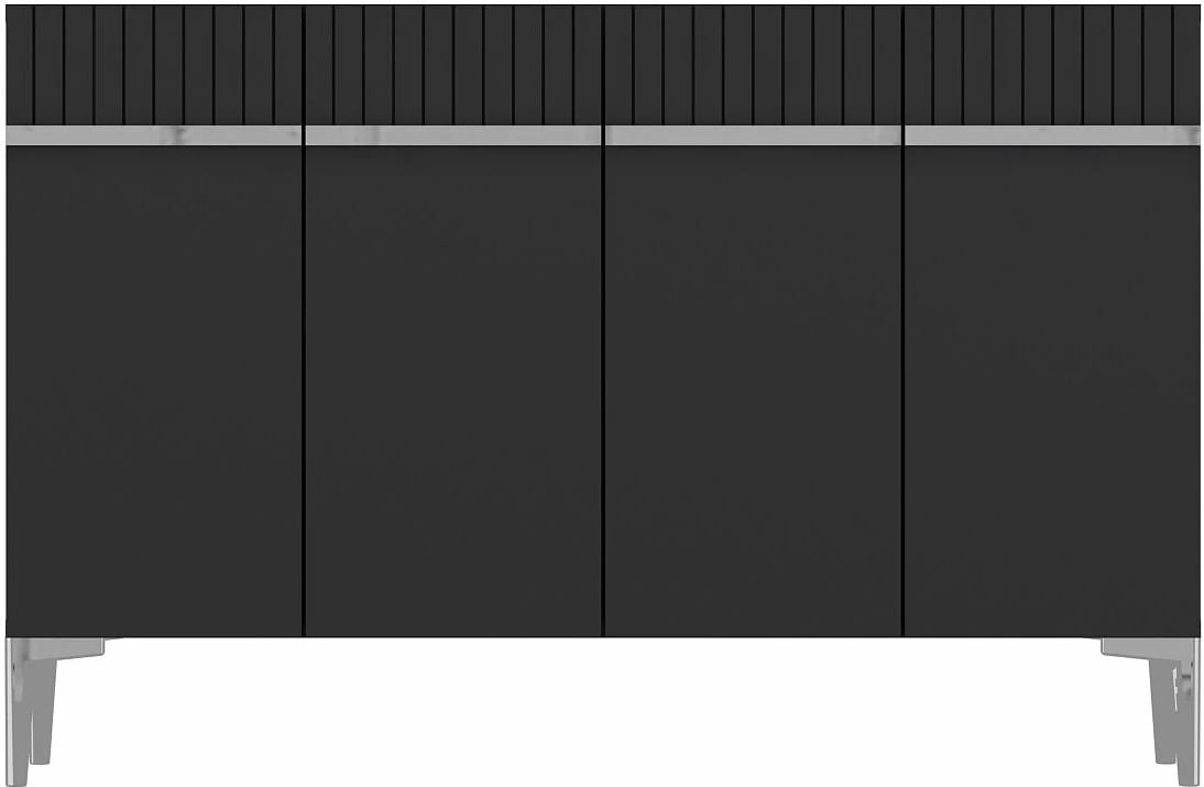 Konsol Skye Decor, ngjyrë antracit, argjend