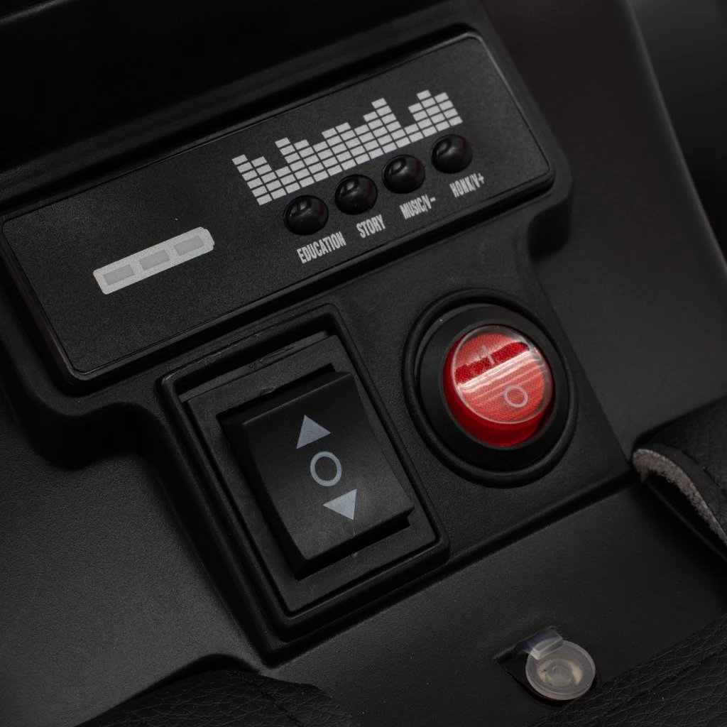 ride-on elektrik katërrrotësh Baby Mix Ruggy 6V 18W me shufër udhëzuese, kapacitet 30 kg, e verdhë