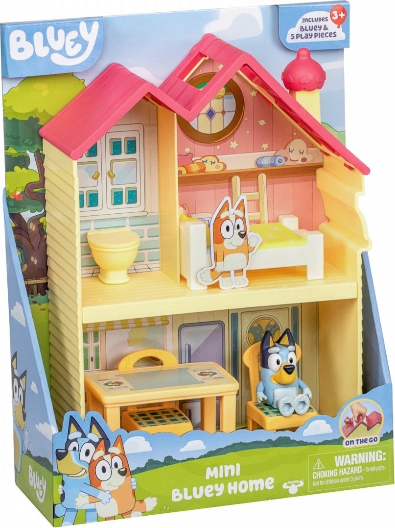 Set lodrash Bluey Mini Family House me figurë dhe aksesorë, Tm Toys