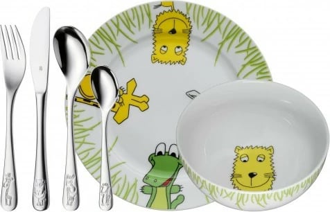 Set enësh për fëmijë WMF Safari 6 copë, porcelan dhe inoks