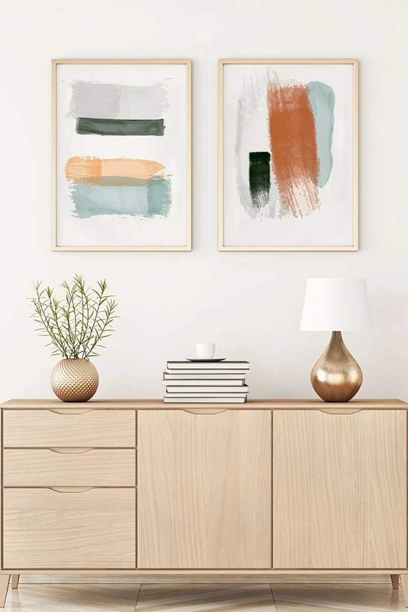 Pikturë dekorative me kornizë MDF (2 copë), Wallity, Huhu102, 70x50cm