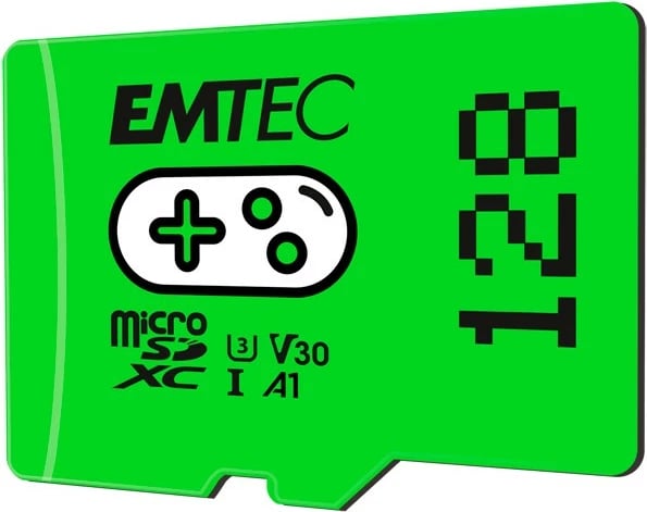 MicroSDXC EMTEC ECMSDM128GXCU3G 128GB UHS-I Class 3 V30, e gjelbër