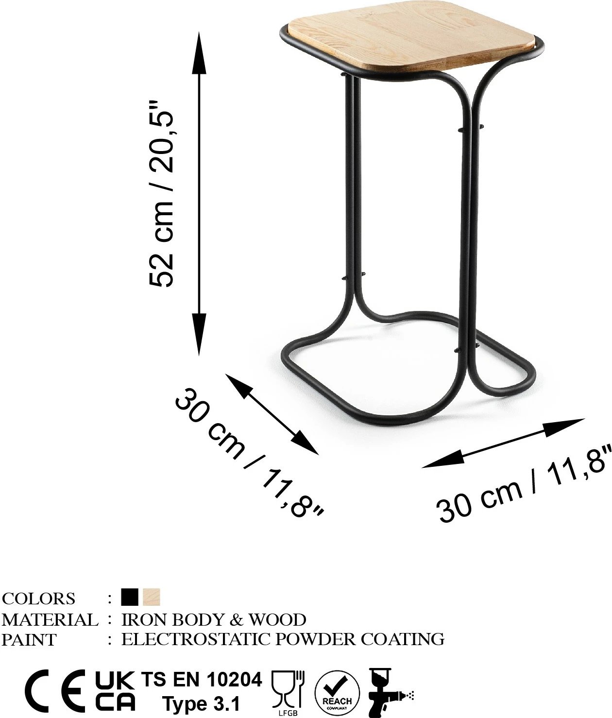 Tavolinë kafeje Hanah Home, Shb-001-A, ngjyrë e zezë dhe natyrale