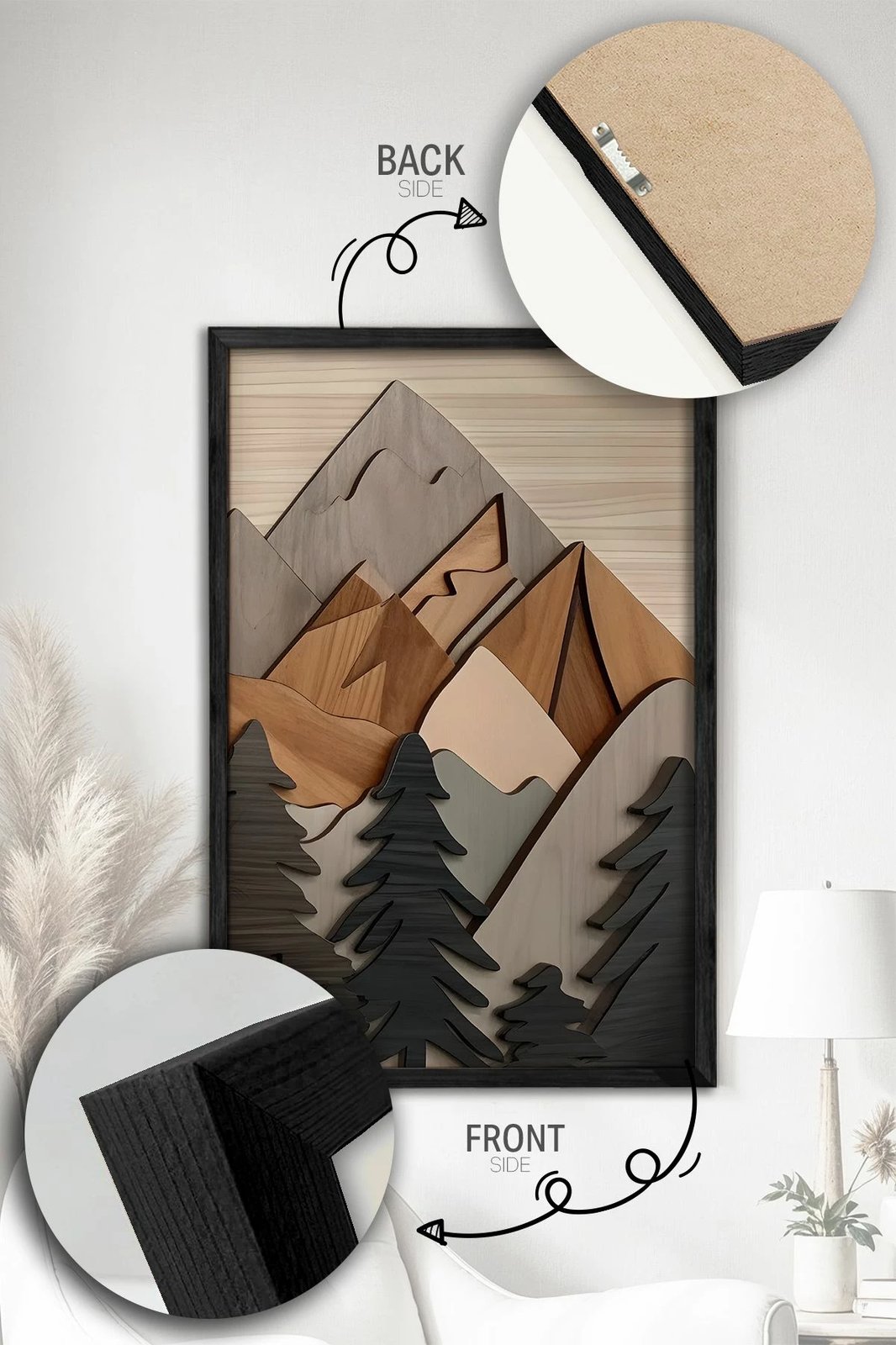 Pikturë dekorative me kornizë (3 copë), Wallity, Ersy3Syhcrv61