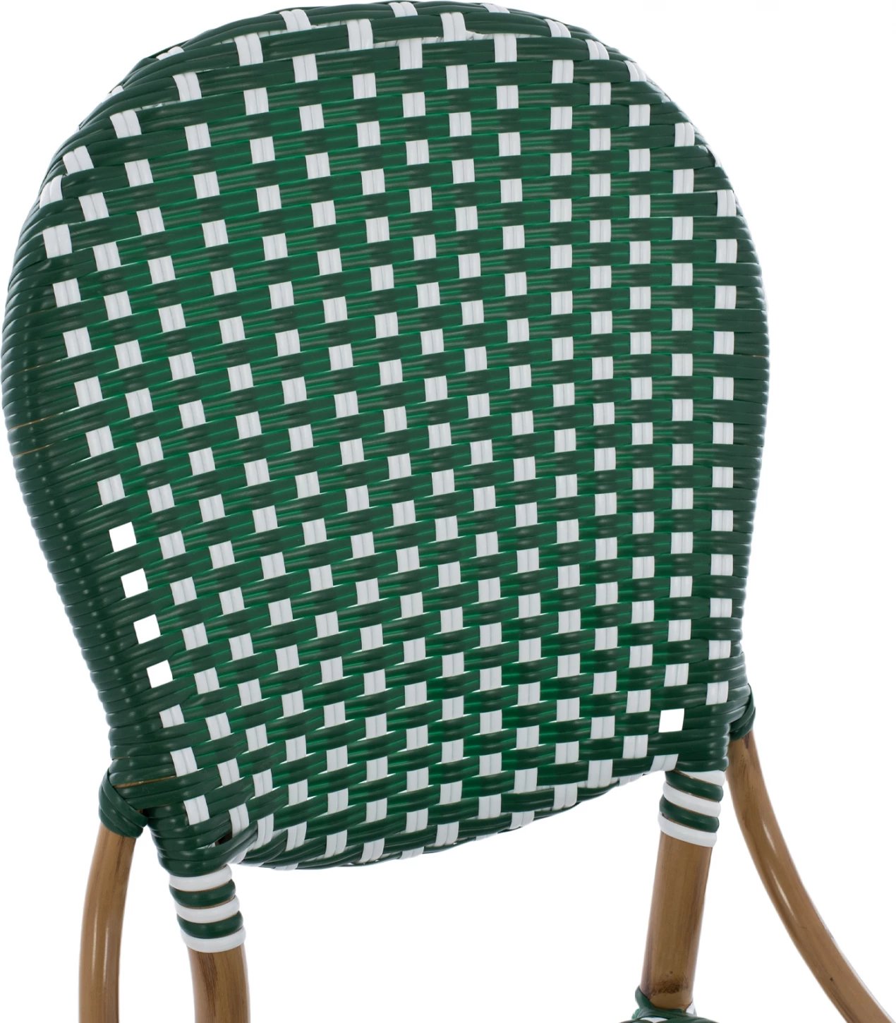 Karrige alumini pamje bambuje me thurje jeshile dhe bardhë FH5792.01 47x55x98 cm