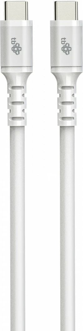 Kabllo USB C në USB C TB, 1m, silikon, e bardhë