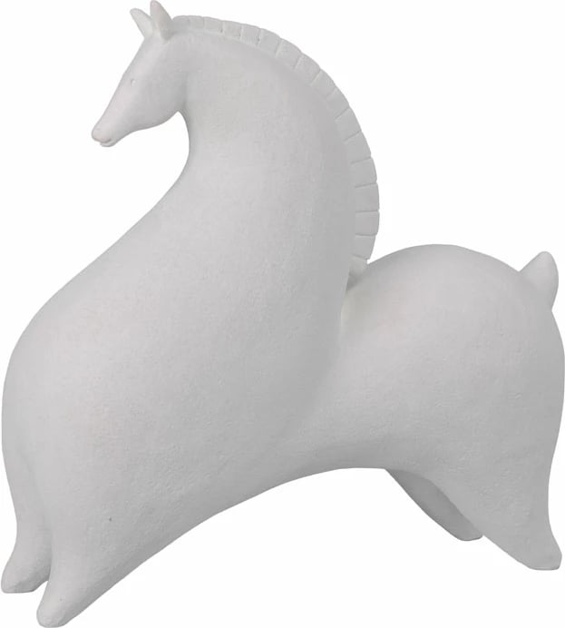 Dekor kuaj AEGEAN, polirezine, e bardhë, 26x11x24cm