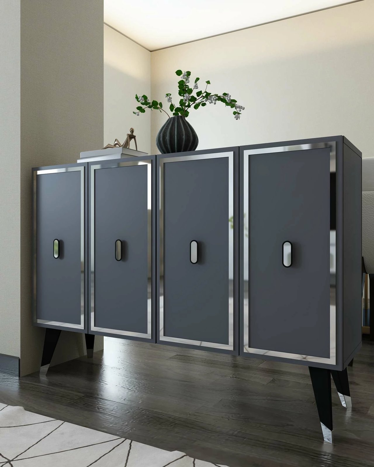 Konsol Skye Decor, anthracite, e zezë, argjend, 8173KM-32