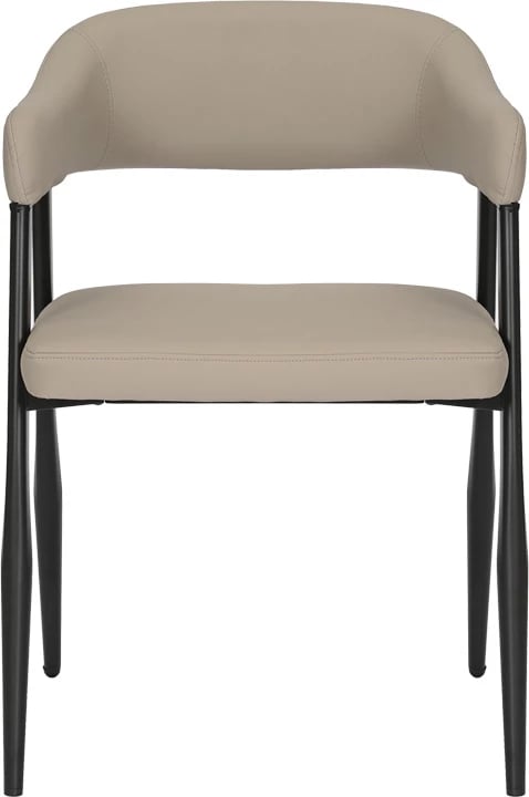 Karrige e ulët Sezan, lëkurë PU, ngjyrë gri-bezhë, 56x55x78cm