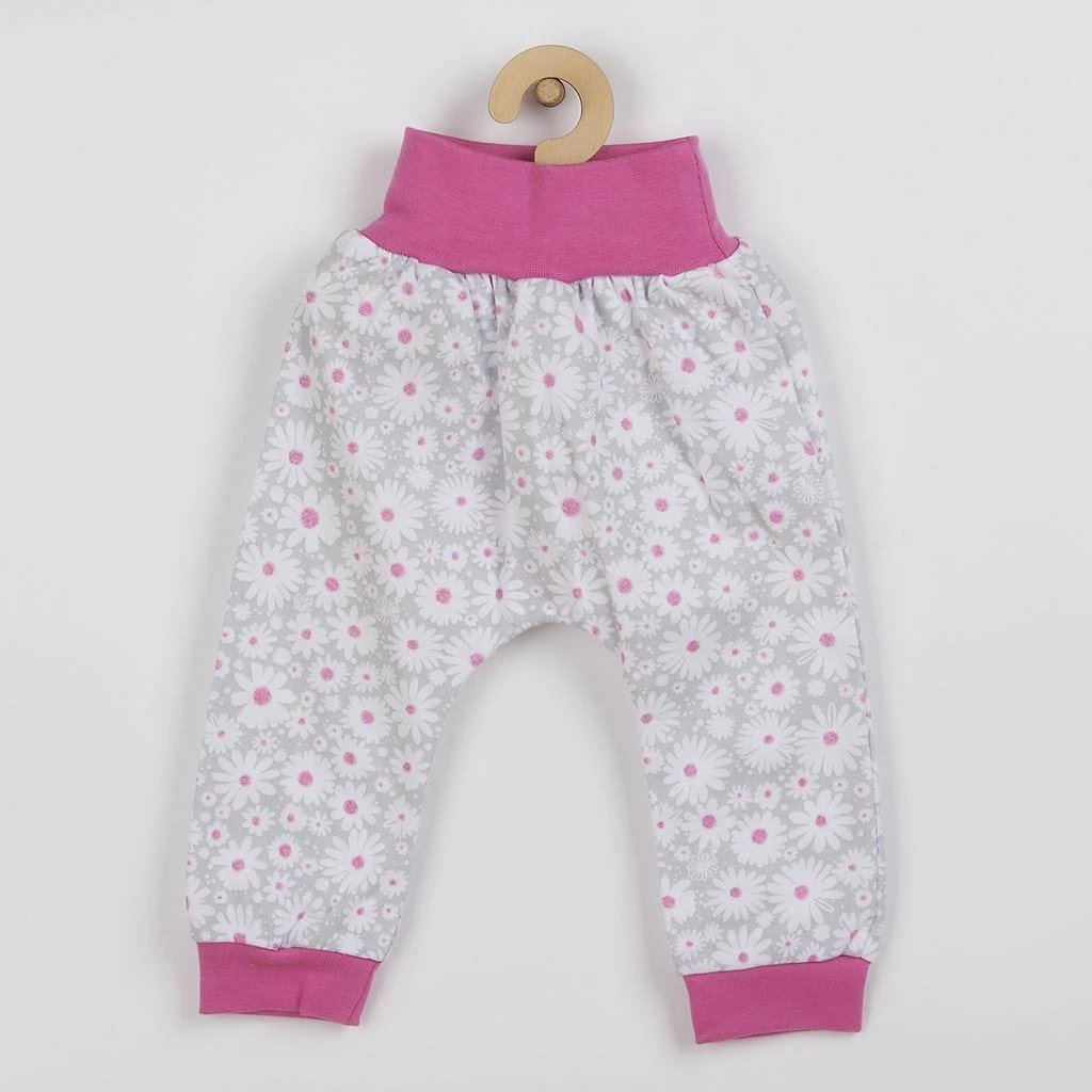 Set 2-copësh foshnje, NEW BABY, Happy Flower, 100% pambuk, madhësia 62 (3-6m), rozë e errët