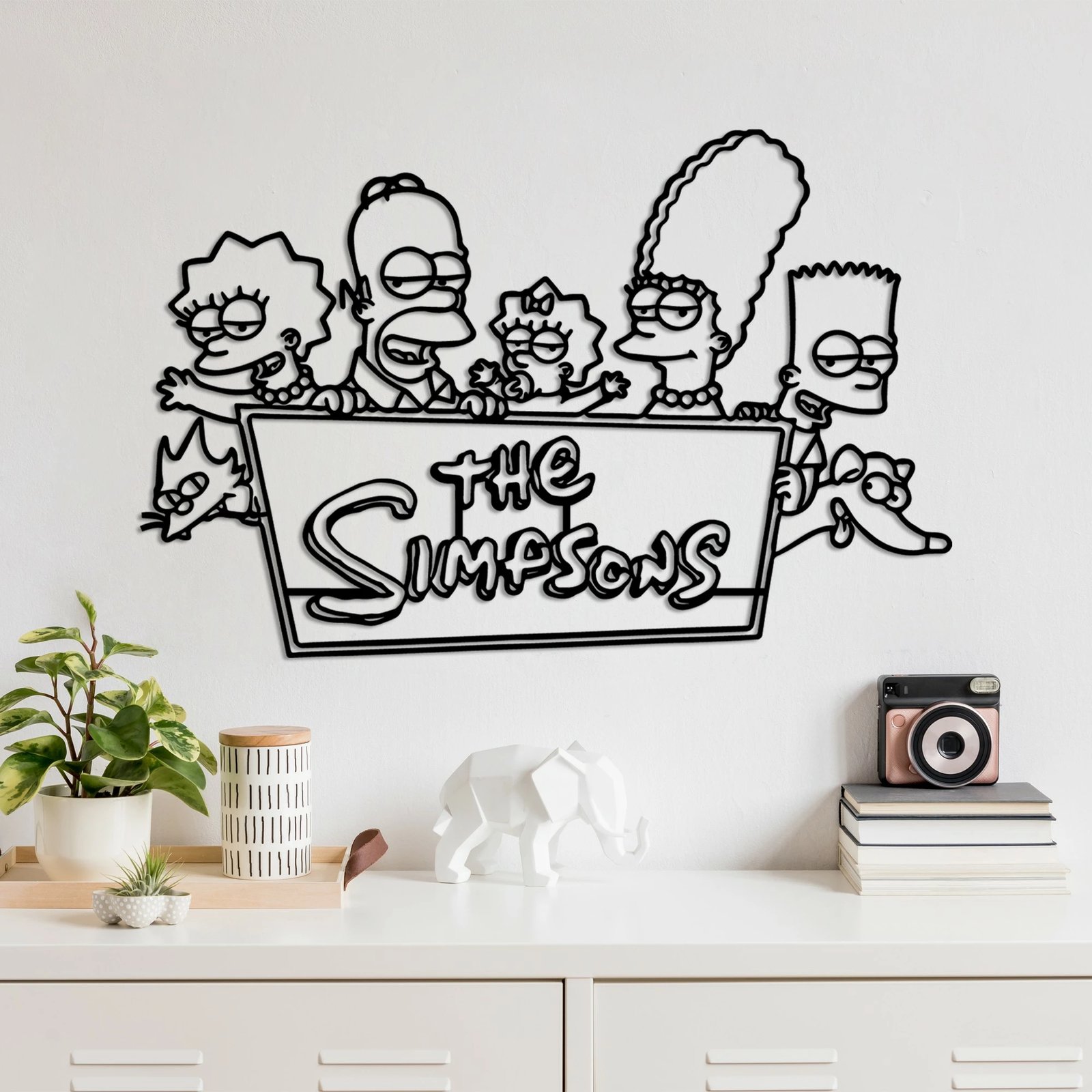 Aksesor metalik dekorativ për mur, Wallity Sımpson 7, ngjyrë e zezë, 62x40cm