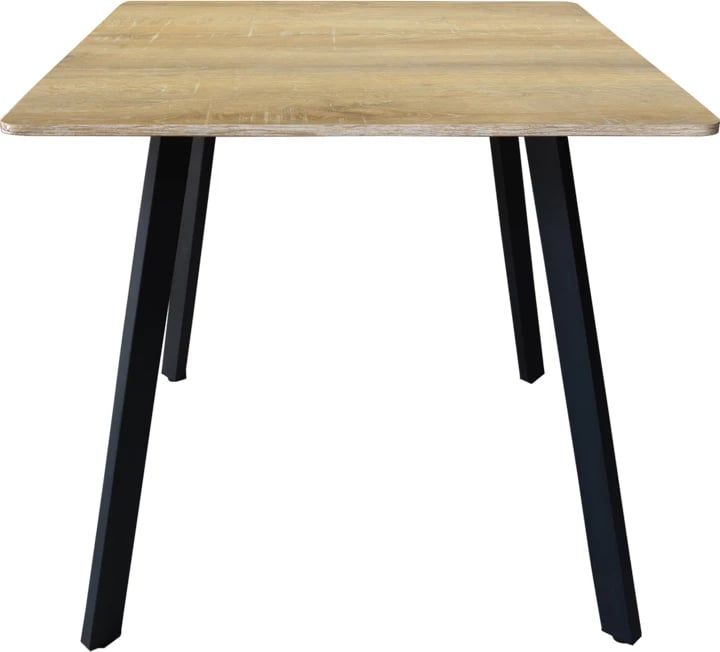 Tavolinë katrore Squaro, ngjyrë sonoma, këmbë metalike të zeza, 80x80x75cm