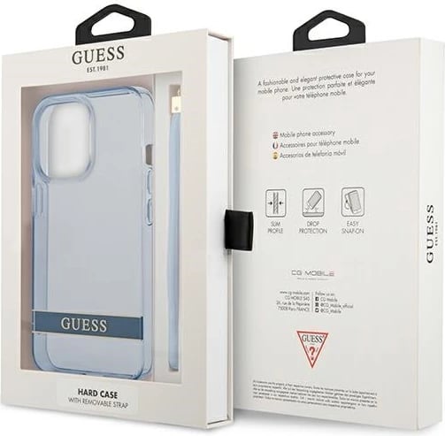 Mbështjellës Guess GUHCP13LHTSGSB për iPhone 13 Pro / 13, hardcase, Translucent Stap, Blu Mbështjellës Guess GUHCP13LHTSGSB për iPhone 13 Pro / 13, hardcase, Translucent Stap, Blu