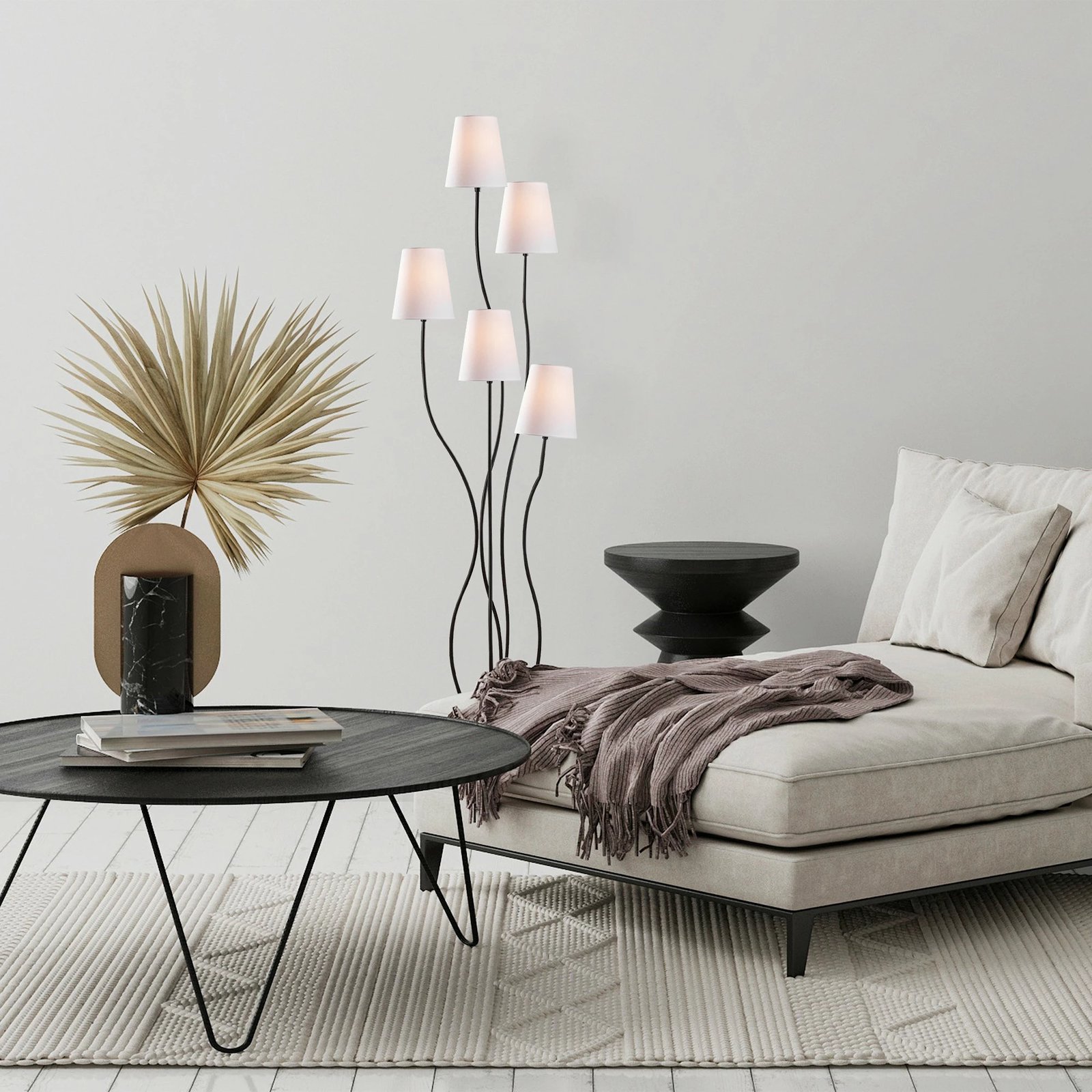 Llambë dyshemeje Opviq, Bonibon, e zezë dhe e bardhë, 44x44x160cm