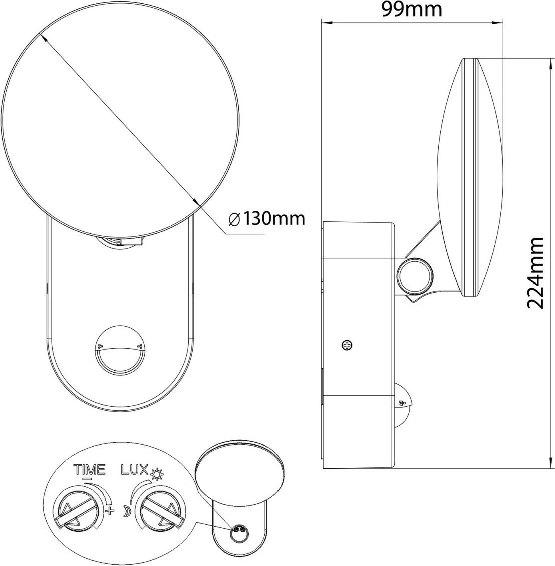 llambë muri LED me sensor PIR, Maclean MCE367, 4000K, IP65, 220-240V AC