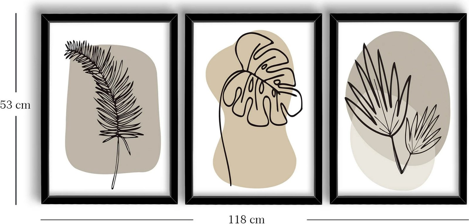 Pikturë dekorative me kornizë MDF (3 copë), Wallity, 3P3853NISCT-024