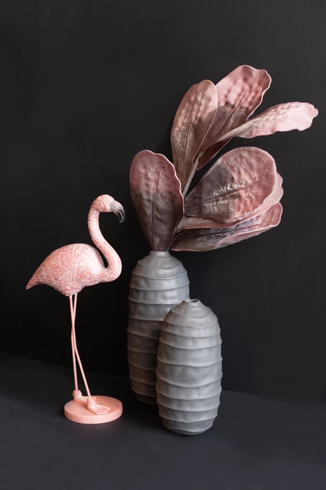 Dekor flamingo, ngjyrë rozë, polirezine, 24x12x46cm