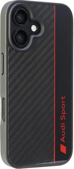 Mbështjellës Audi Carbon Fiber Stripe për iPhone 16 6.1", i zi