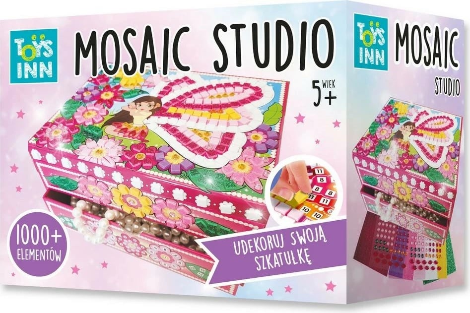 Set kreativ kuti bizhuterish Stnux Fairy Mosaic Studio, 1000+ elemente, shumëngjyrëshe