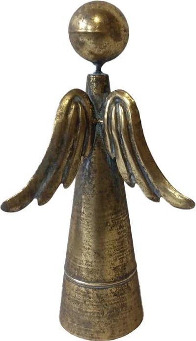 Dekorim Krishtlindjesh engjëll, metalik, ngjyrë kafe ari, 16x8x29cm