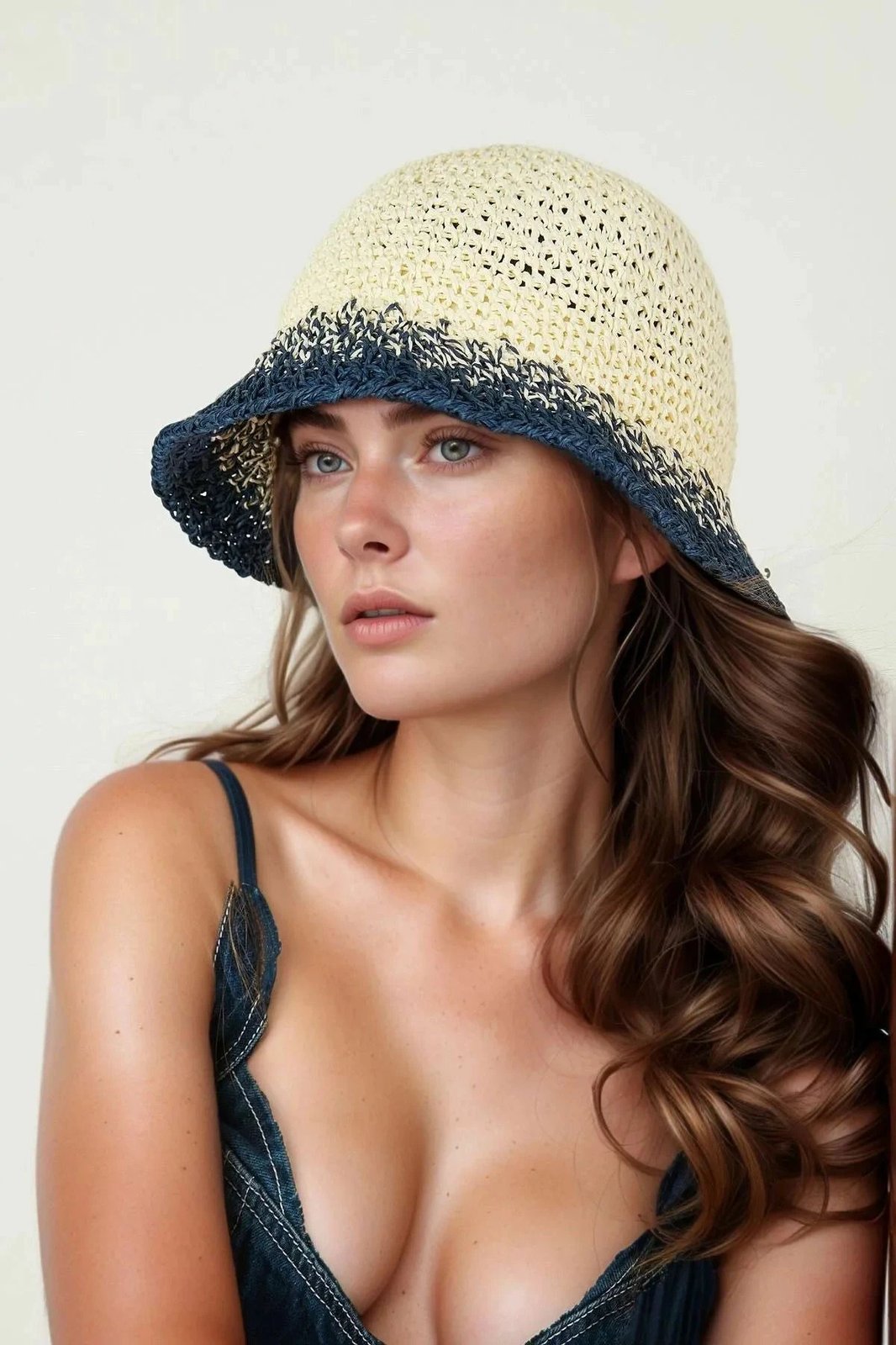 Kapelë për gra Jumeon, Hsr2072, ecru dhe blu e errët