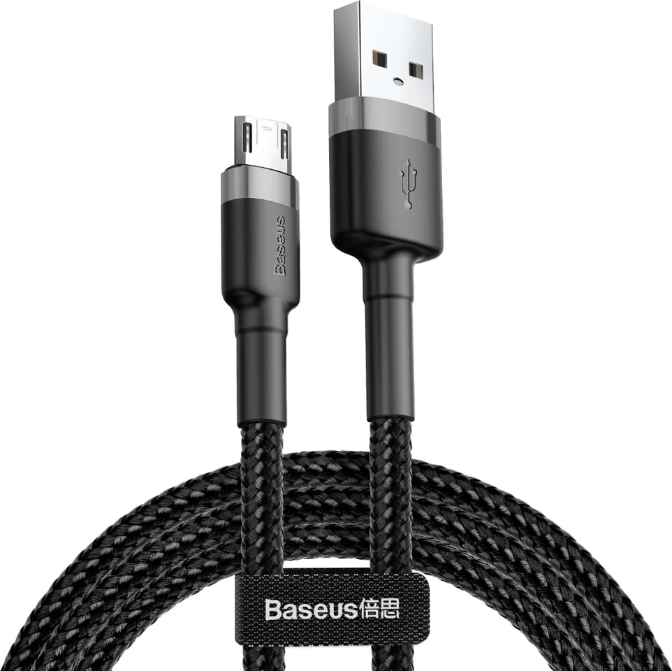 Kabllo Baseus Cafule CAMKLF-BG1, USB-A në micro USB, 1m, e zezë-gri