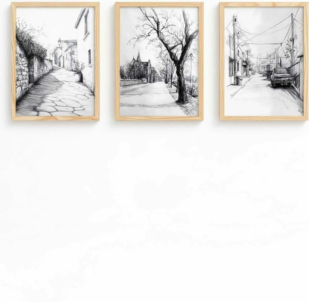 Pikturë dekorative me kornizë MDF (3 copë), Wallity, Huhu518, 40x60