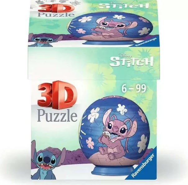Puzzle 3D Ravensburger Lilo & Stitch, 54 pjesë, plastik, 7.5 cm