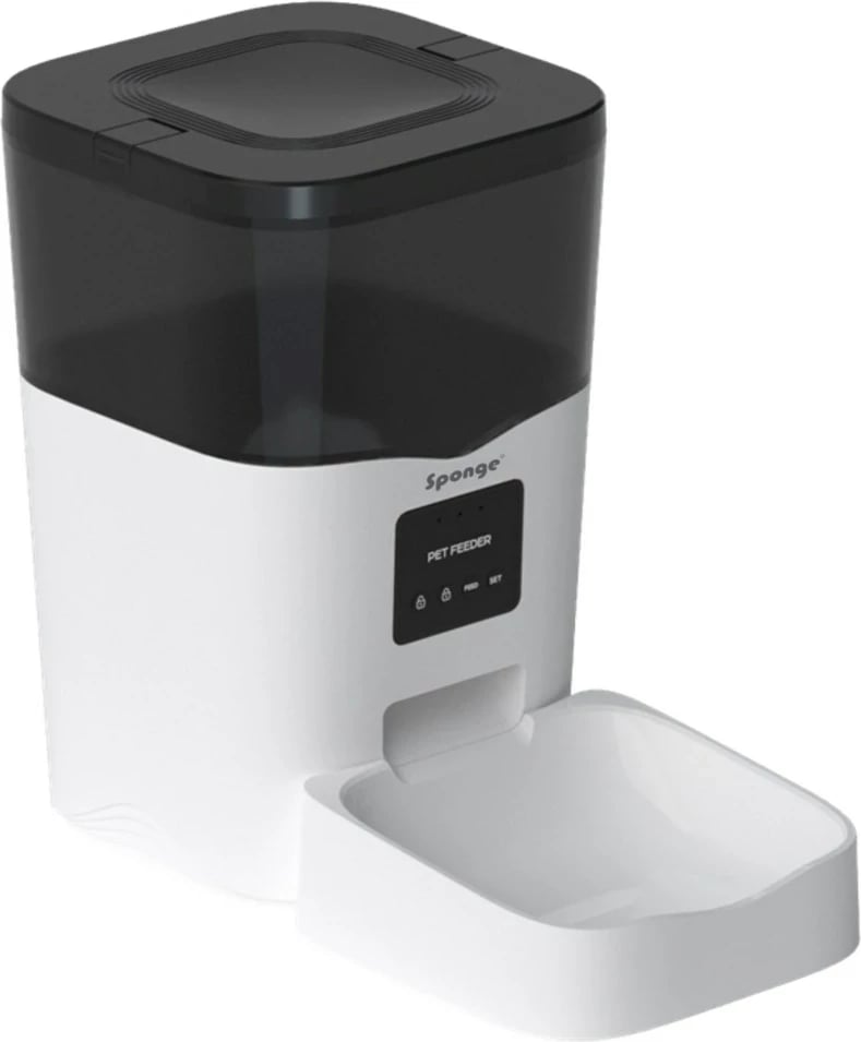 Shpërndarës ushqimi për kafshë SPONGE Pet Feeder Smart, 3L, i zi