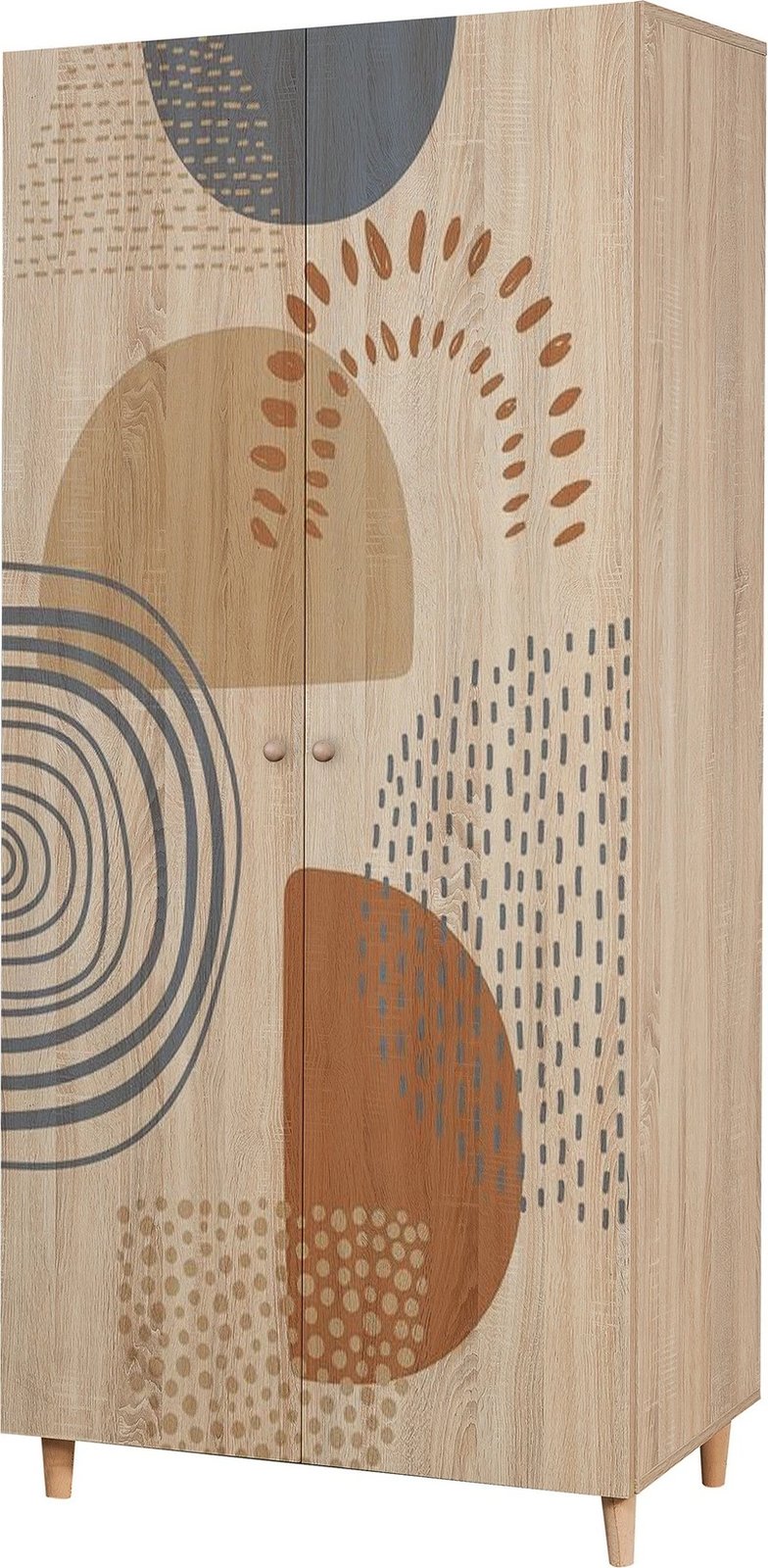 Dollap garderobe Skye Decor, Lidya 2, ngjyrë sonomo, 90x192x52 cm