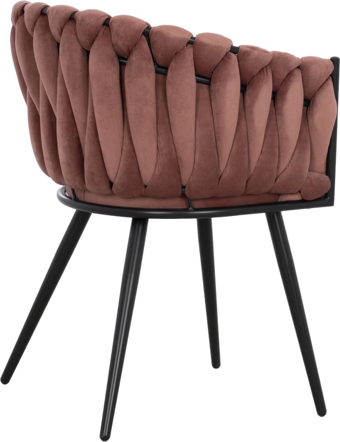 Karrige Luanda, kadife, ngjyrë molle të kalbur, këmbë metalike, FH8741.02, 60x54x78 cm, set prej 2 copë