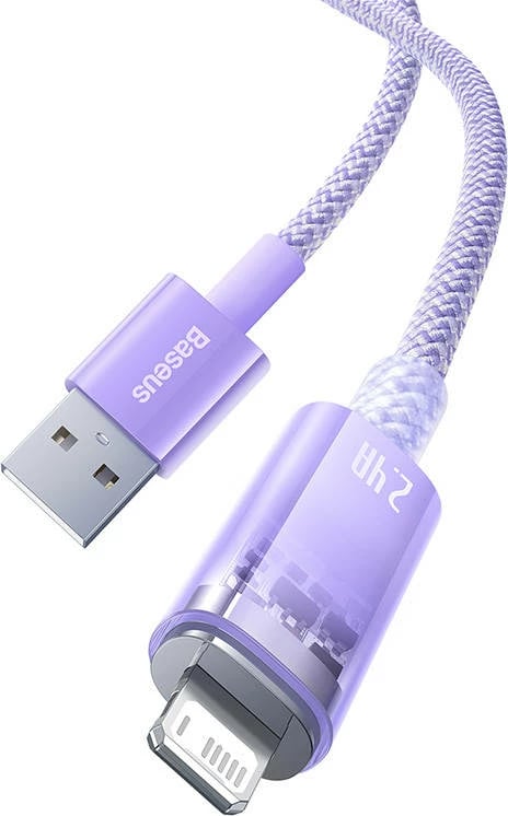 Kabllo karikimi e shpejtë Baseus Explorer Series USB-A në Lightning, 1m, vjollcë