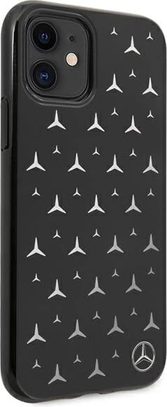 Mbështjellës Mercedes MEHCN61ESPBK për iPhone 11, hardcase, Silver Stars Pattern, zi