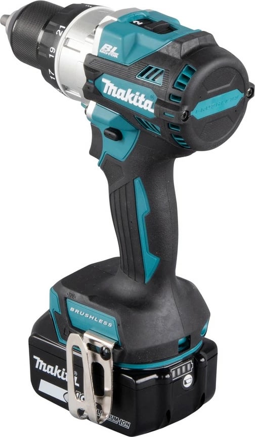 Makineri shpimi Makita DDF486RTJ, 18V, 2 shpejtësi, pistol grip, zi/blu