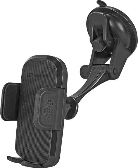 Mbajtës telefoni për veturë, Tracer U07, gjerësi 55–98 mm (deri 7"), krah 110 mm, thithëse silikoni, rrotullim 360°, e zezë