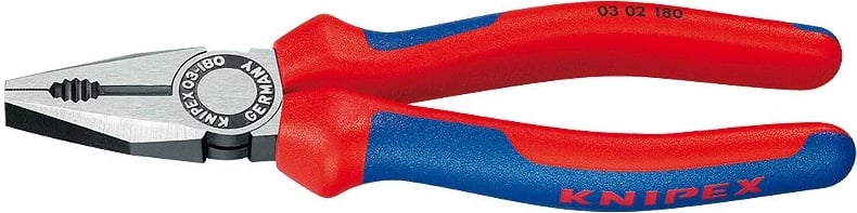 Darë Knipex 03 02 160, çelik, dorezë plastike, 160mm, kuqe/blu