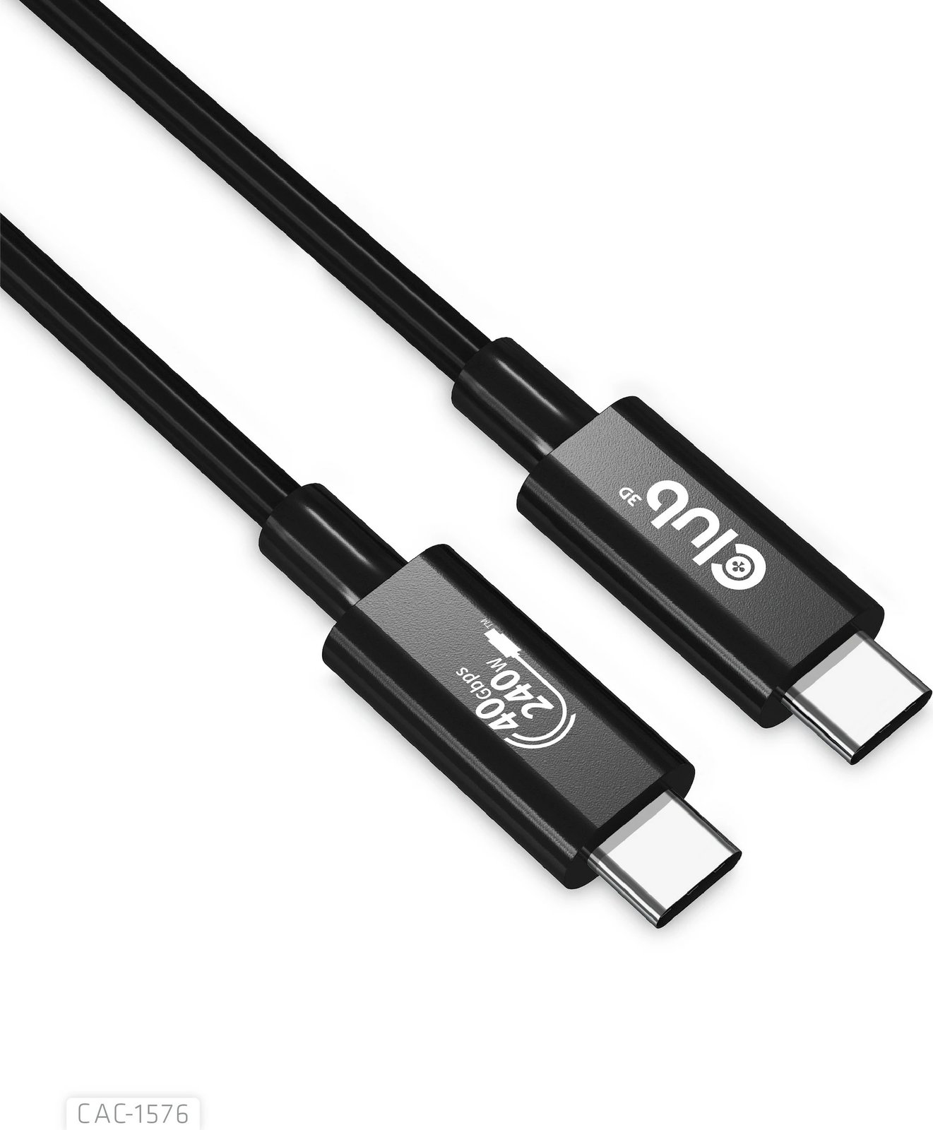 Kabllo USB C Club 3D 1m, USB4, 240W, 40Gbps, e zezë