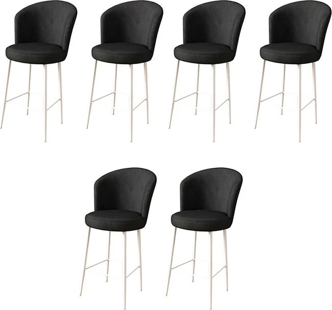 Set karrigesh për bar (6 copë), Hanah Home, Alte, e zezë dhe e bardhë