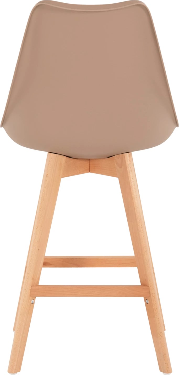Karrige për bar VEGAS FH8000.55, lartësi mesatare, polipropilenë ngjyrë kapuçino, dru ahu natyral, 47x58x103H cm., set prej 4 copë