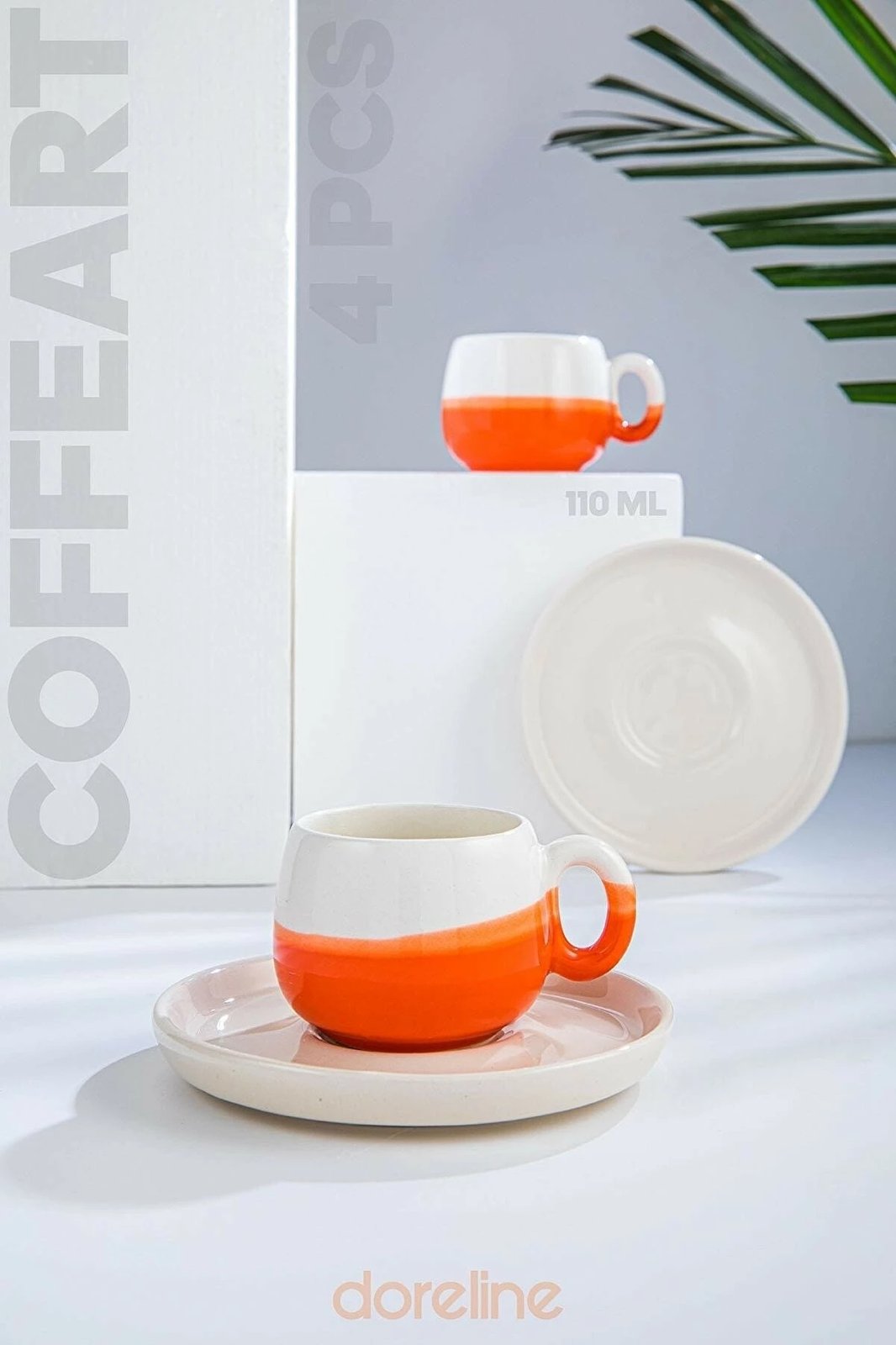 Set filxhanash kafeje (4 copë), Hermia Concept, portokalli, 96-359-6