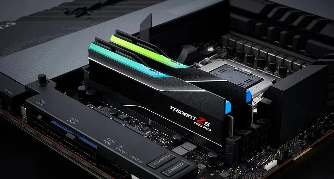 RAM Memorje G.SKILL Trident Z5 Neo RGB F5-6000J2636H32GX2-TZ5NR, 64 GB (2x32 GB), DDR5, 6000 MHz, Multikolor