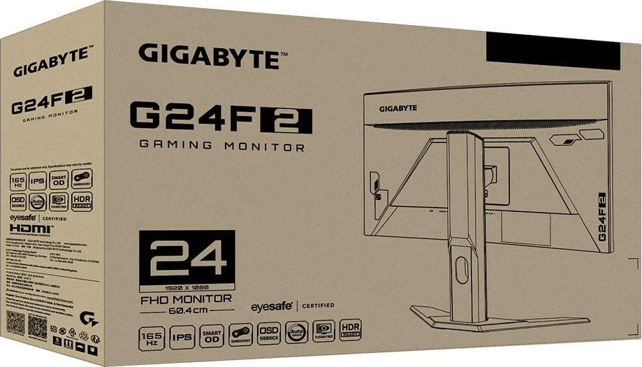 Monitor Gigabyte G24F 2, 23.8", Full HD, i zi