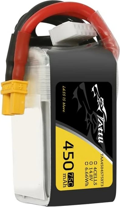 Bateri LiPo Tattu 450mAh 14.8V 75C 4S1P me XT30