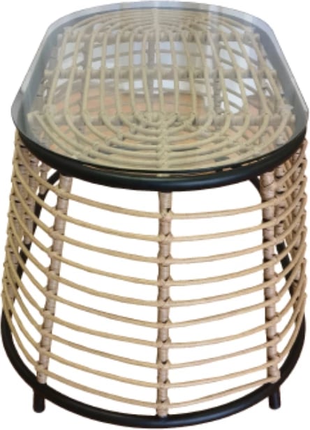 Tavolinë kafeje Loom, natyrale, e zezë, 95x55x45