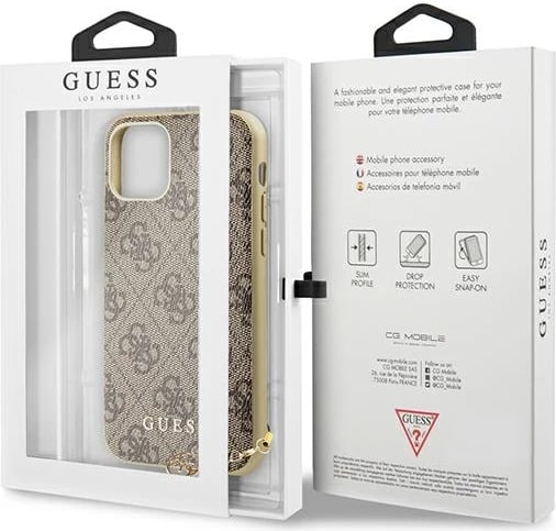 Mbështjellës Guess GUHCN61GF4GBR për iPhone 11/XR, 4G Charms, kafe Mbështjellës Guess GUHCN61GF4GBR për iPhone 11/XR, 4G Charms, kafe