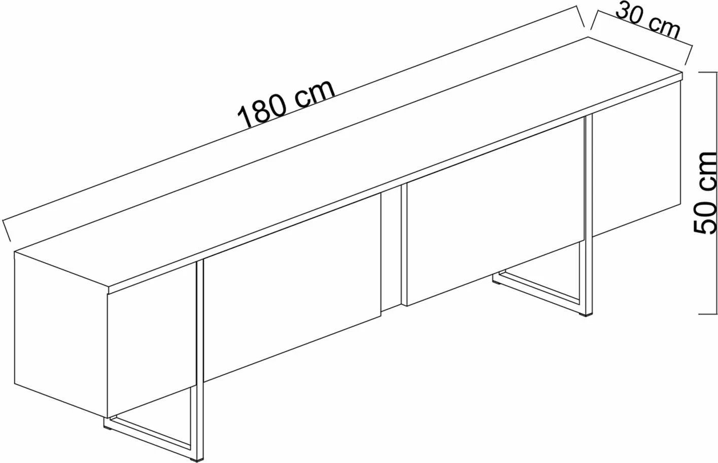 Komodë për TV Hanah Home, Luxe, ngjyrë Atlantic Pine, e zezë